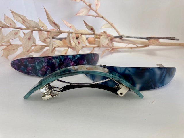 Classic Curved Hair barrettes in premium Acetate