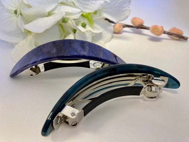 Classic Curved Hair barrettes in premium Acetate