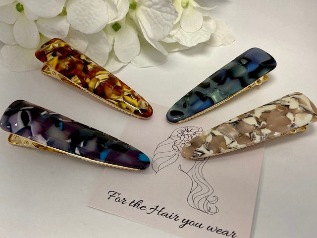 Strong Crocodile Hair clips in Metal and Premium Acetate