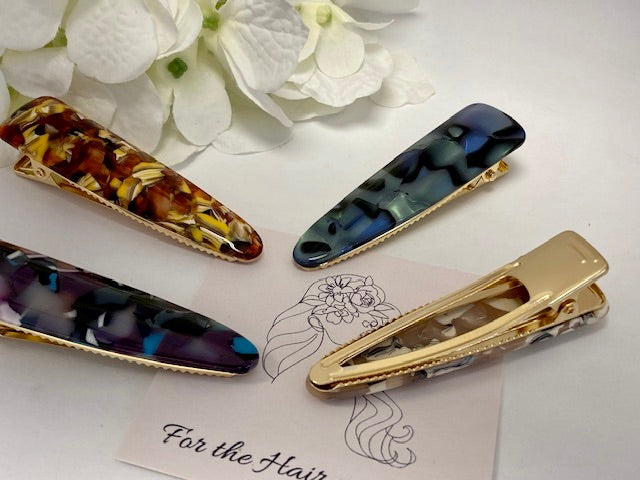 Strong Crocodile Hair clips in Metal and Premium Acetate