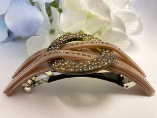 Stunning Encursted Crystal Large size hair barrette for Thick Hair